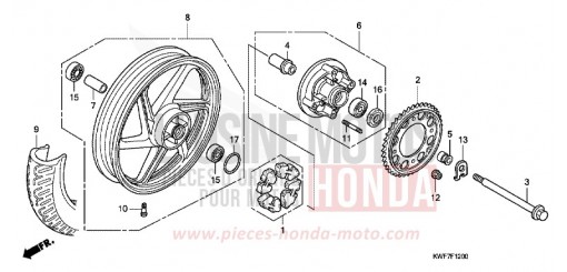 ROUE ARRIERE CBF125MA de 2010